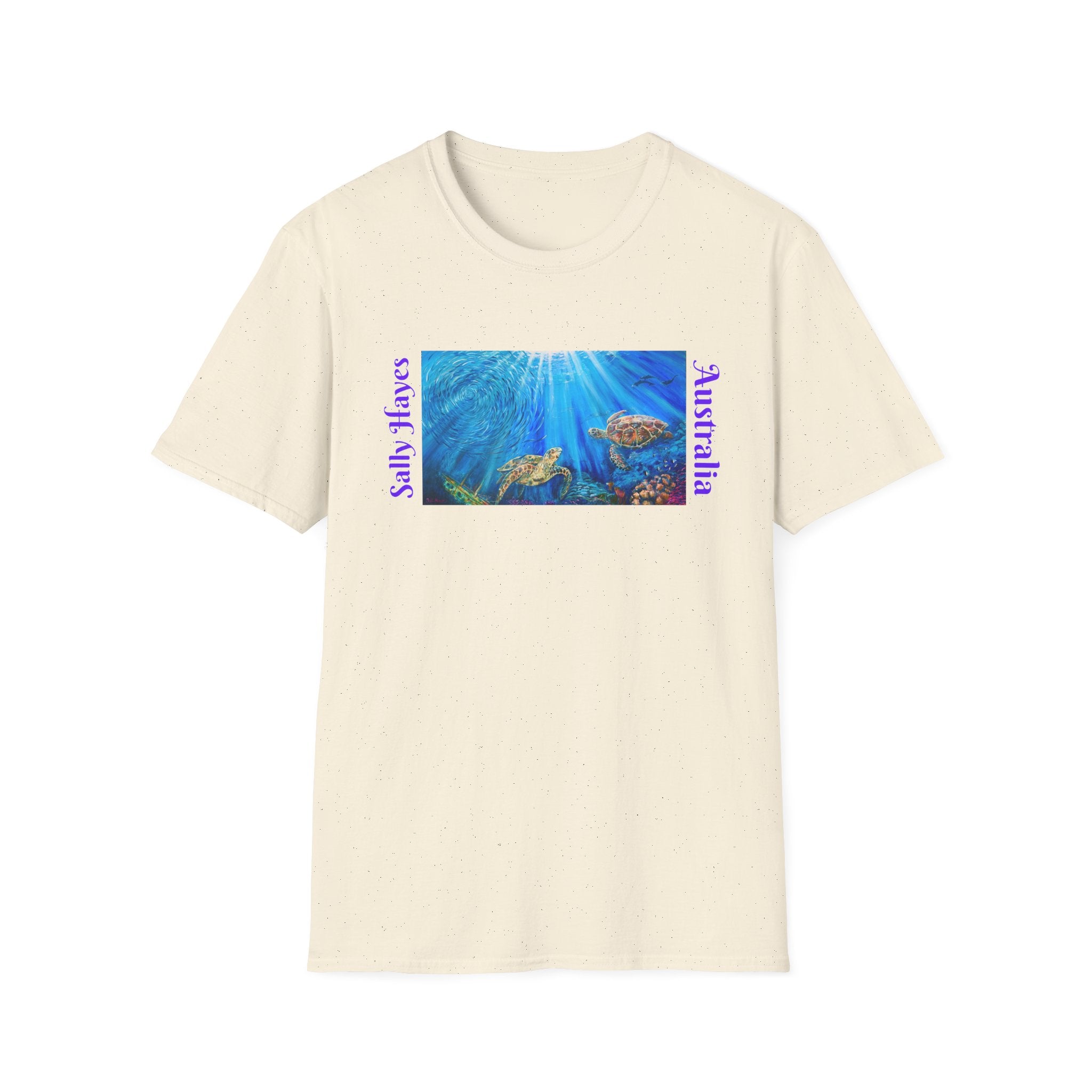Unisex Softstyle T-Shirt with Sally Hayes Great Barrie Reef Art print
