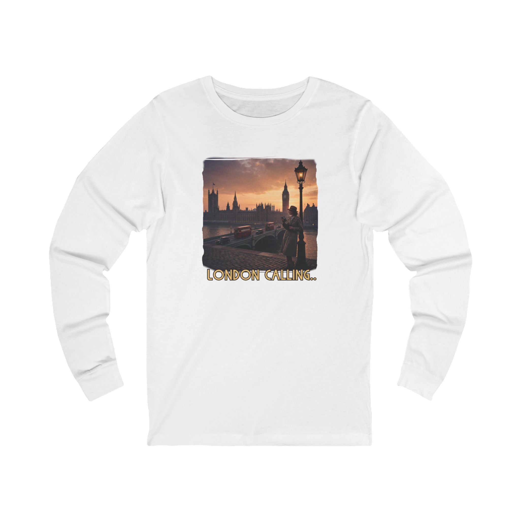 – 'London Calling' Art print on soft Spun Cotton Long Sleeve Tee.