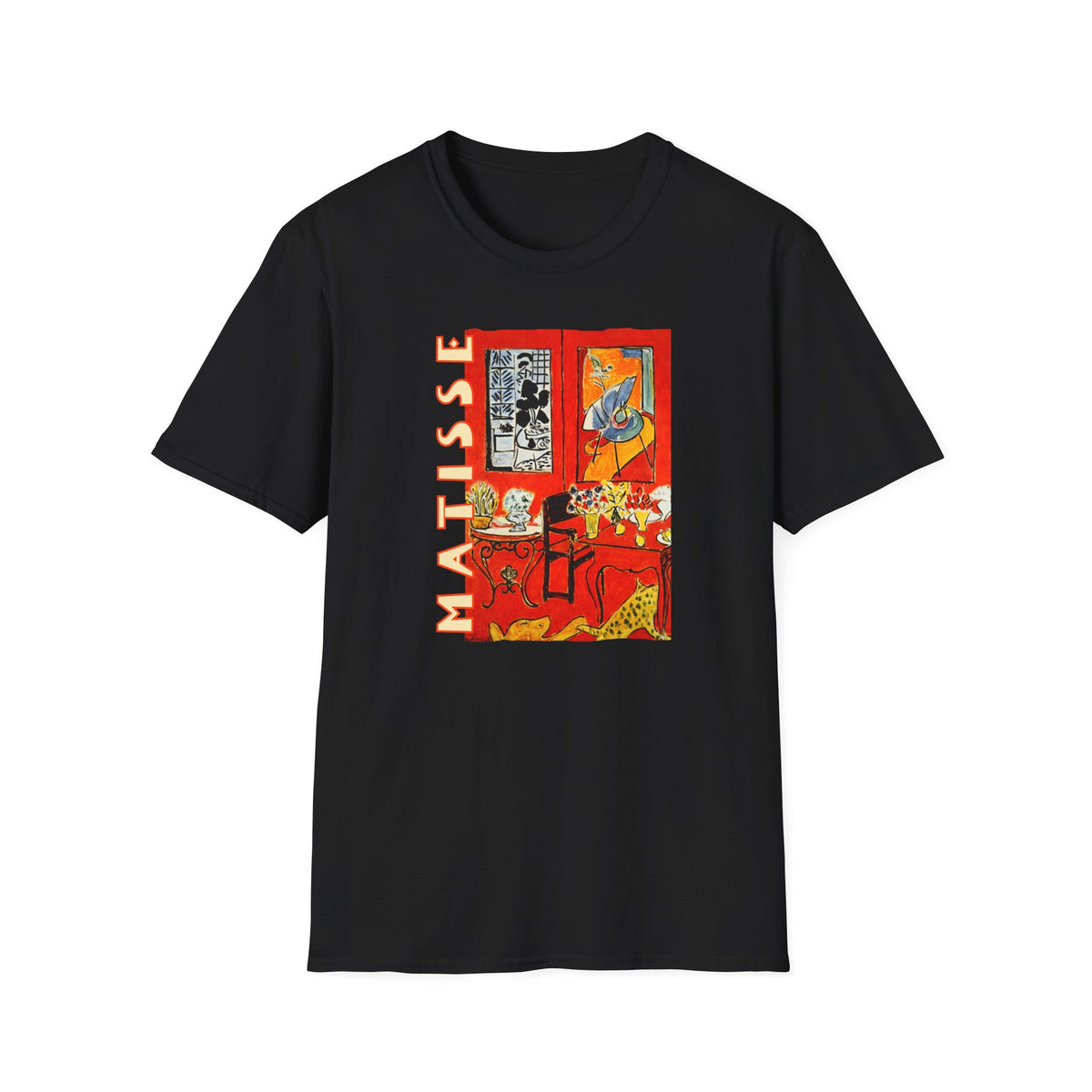Matisse 'Red Interior' Art print on 100% lightweight cotton t shirt.