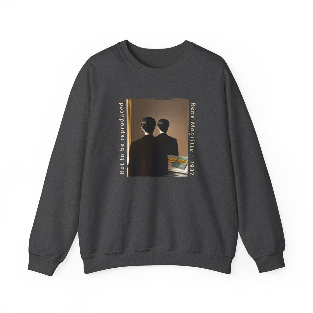Impression d'art Magritte « La Reproduction Interdite ». Sweat-shirt col rond résistant en molleton de poids moyen