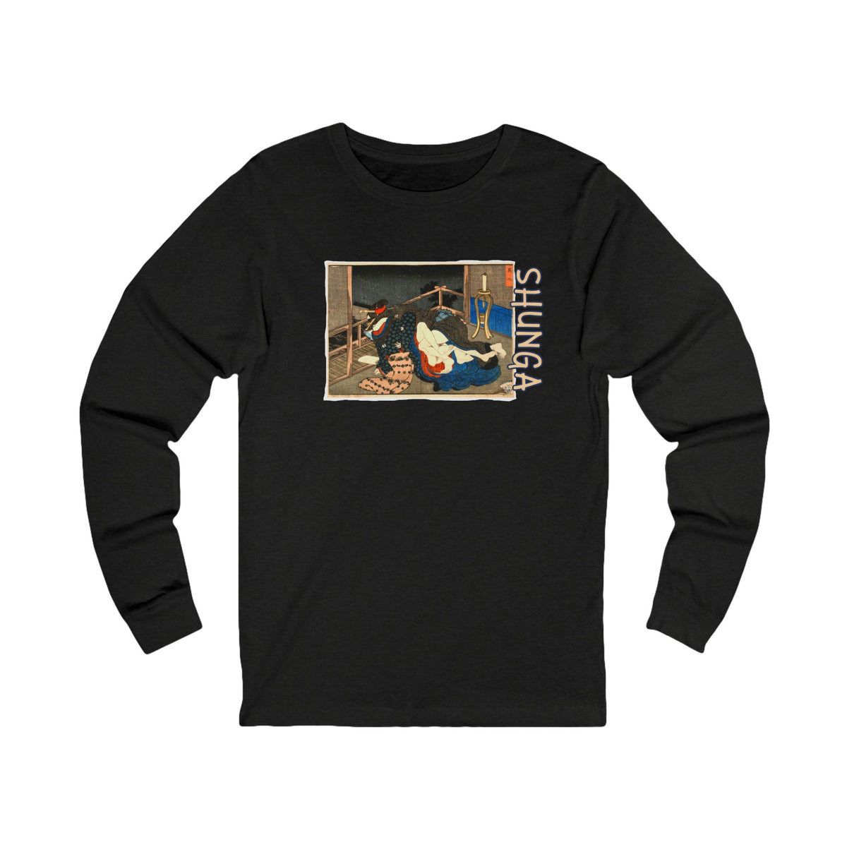Japanese Shunga Art print on light weight long sleeve cotton T shirt.