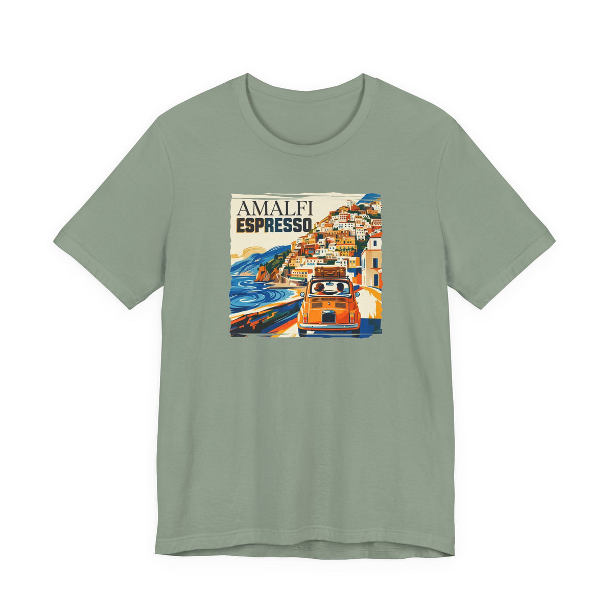 'Amalfi' pop poster Art print on Unisex 100 % cotton Jersey Short Sleeve unisex Tee