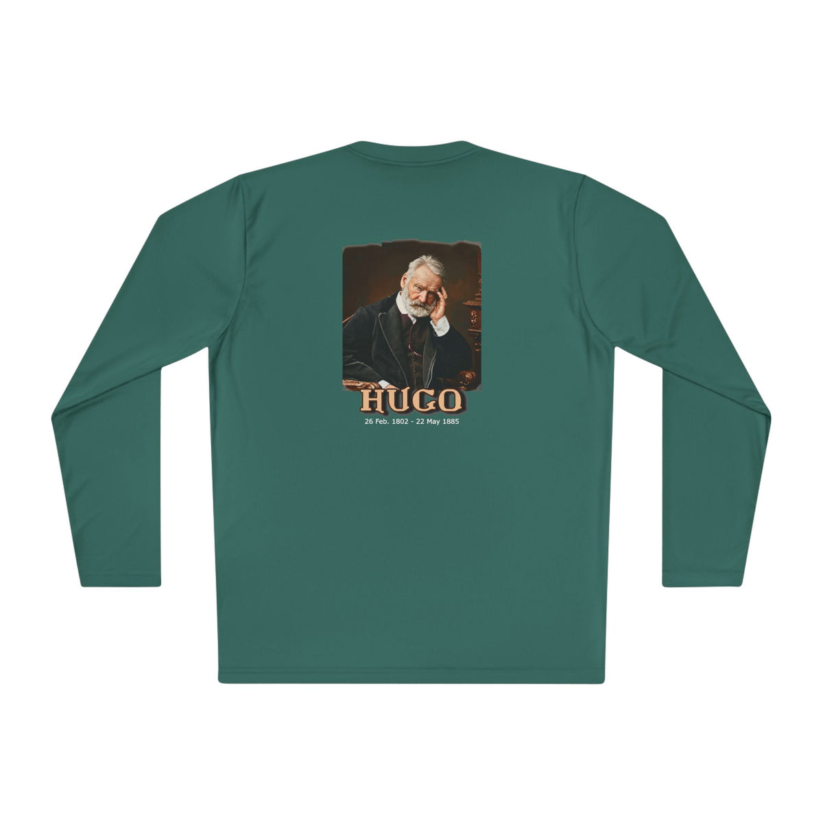 Victor Hugo Art print on the back of a Long Sleeve Lightweight Tee