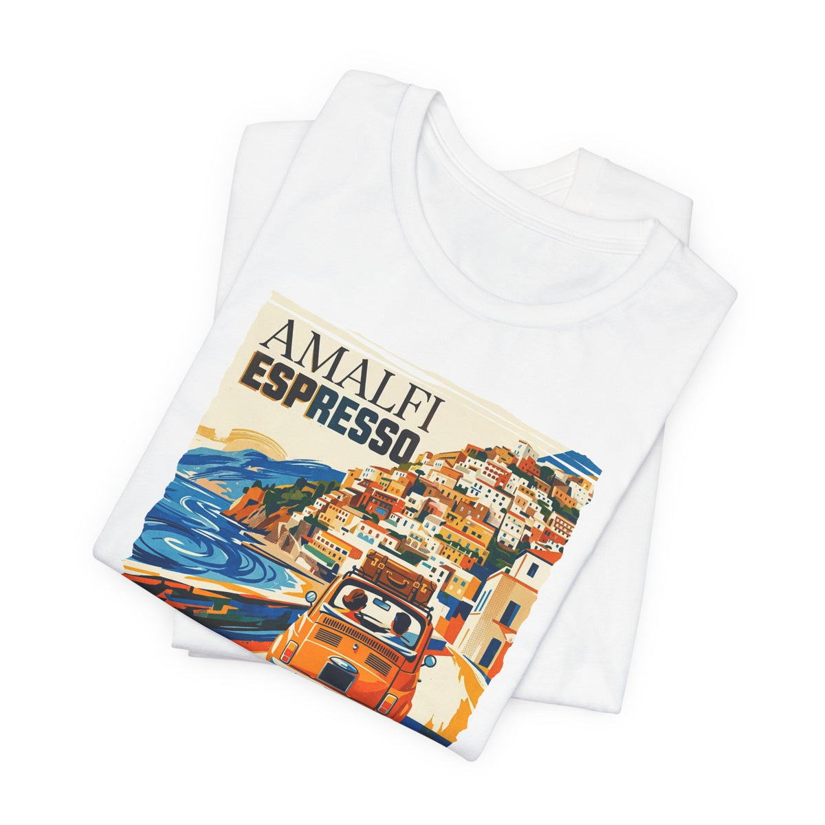 'Amalfi' pop poster Art print on Unisex 100 % cotton Jersey Short Sleeve unisex Tee