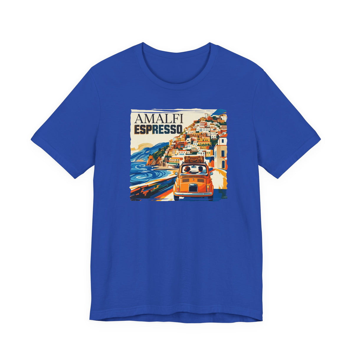 'Amalfi' pop poster Art print on Unisex 100 % cotton Jersey Short Sleeve unisex Tee
