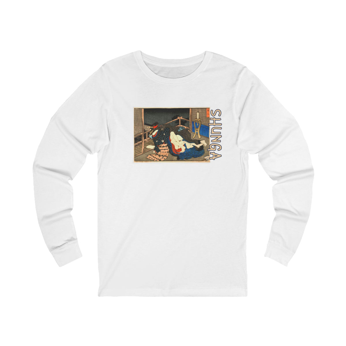 Japanese Shunga Art print on light weight long sleeve cotton T shirt.