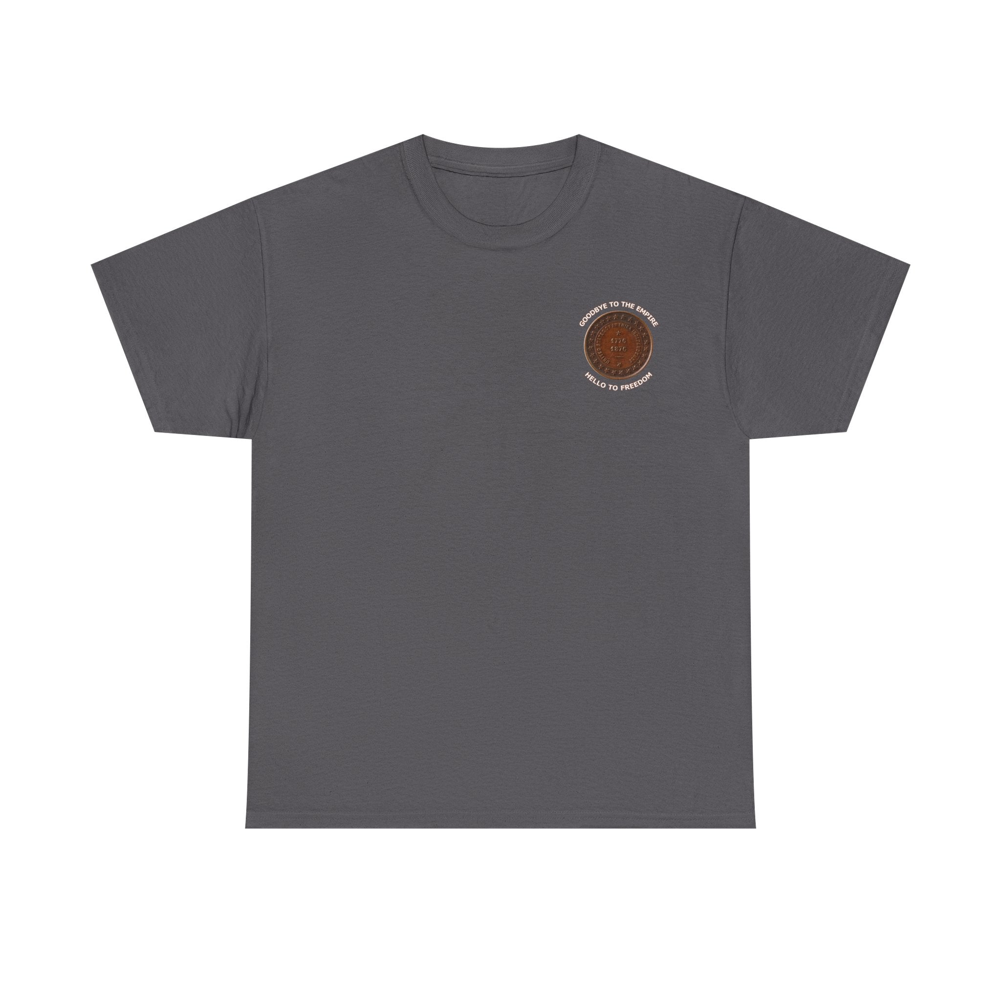 'Hello Freedom' Independence pocket logo on 100% US cotton t shirts