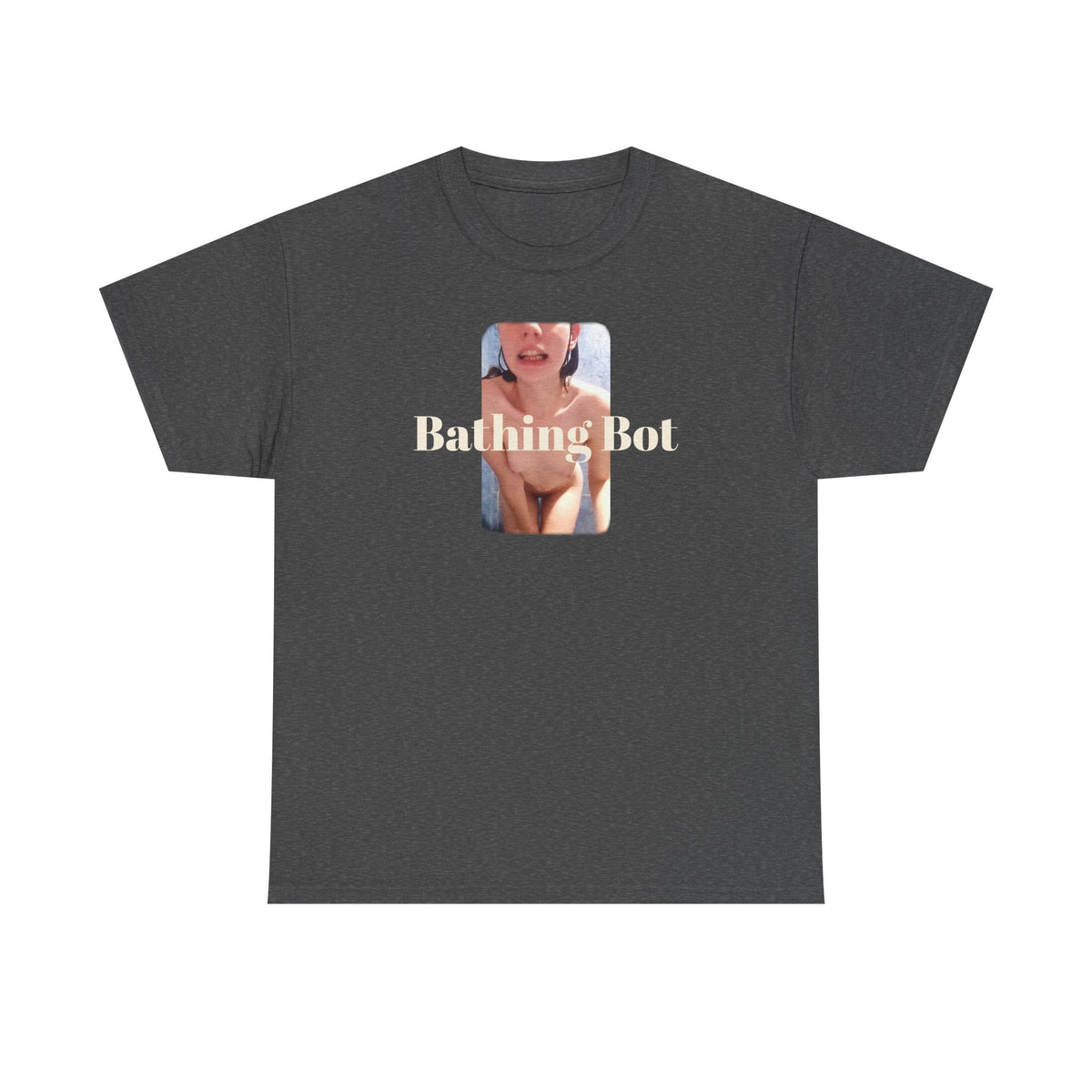Bathing Bot T‑Shirt — Retro Photo Graphic nude on a heavy cotton T shirt