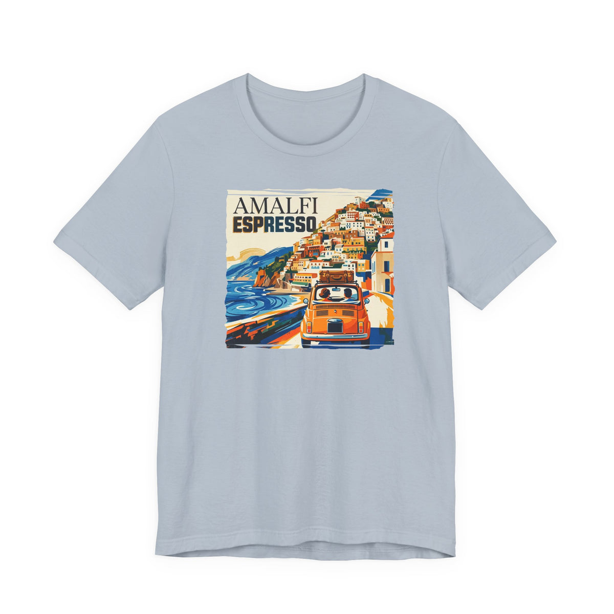 'Amalfi' pop poster Art print on Unisex 100 % cotton Jersey Short Sleeve unisex Tee