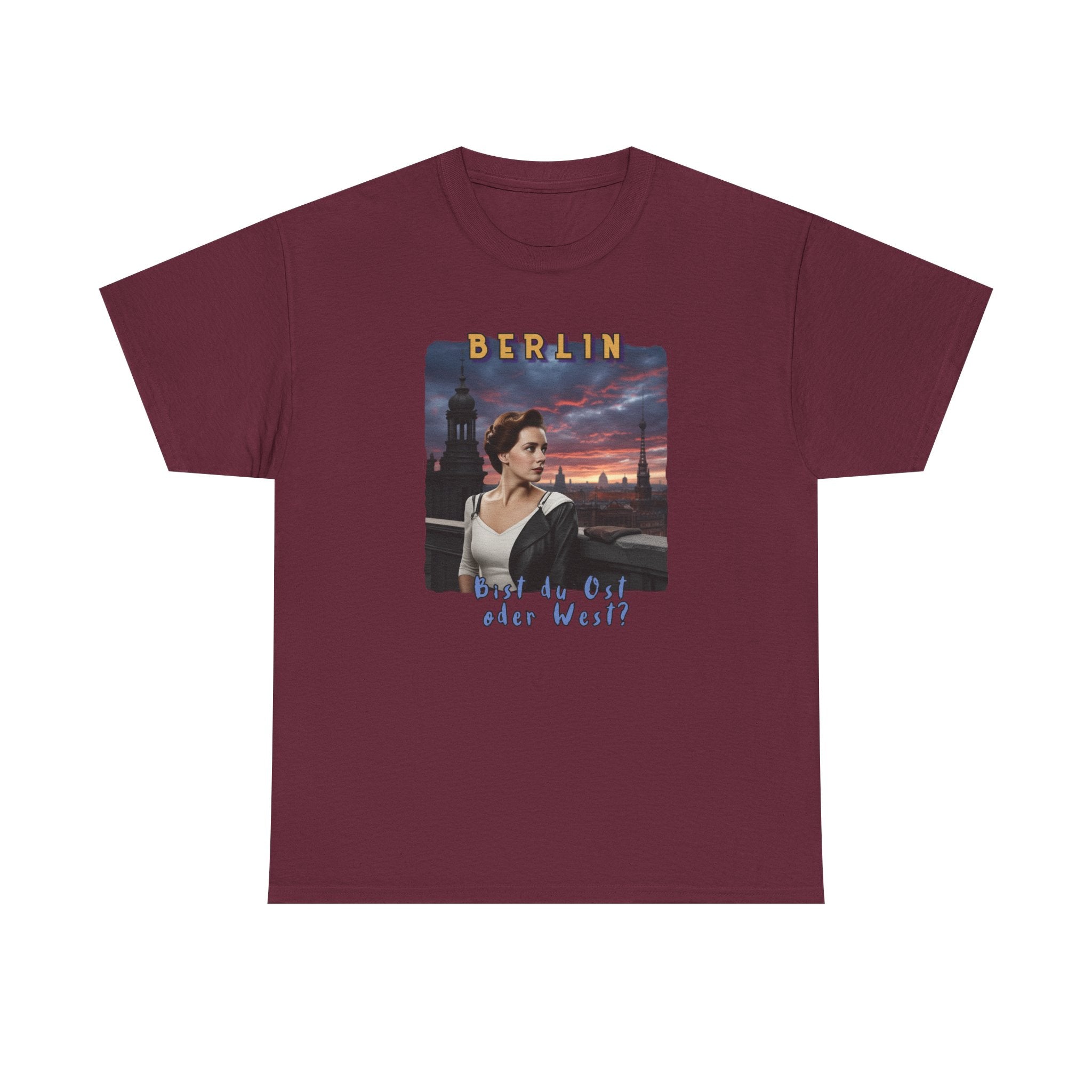 "BERLIN" Graphic Art print on Classic soft cotton tee. Remembering the Cold War and the fall of the Wall.
