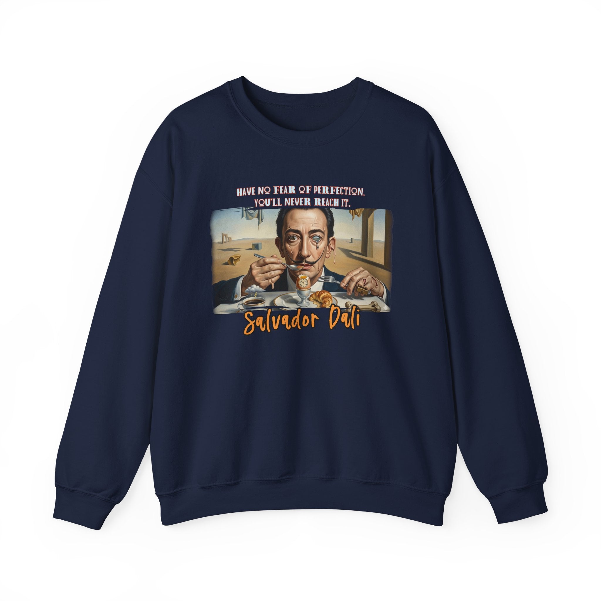 Salvador Dali Art print on medium heavy classic crewneck blend Sweater.