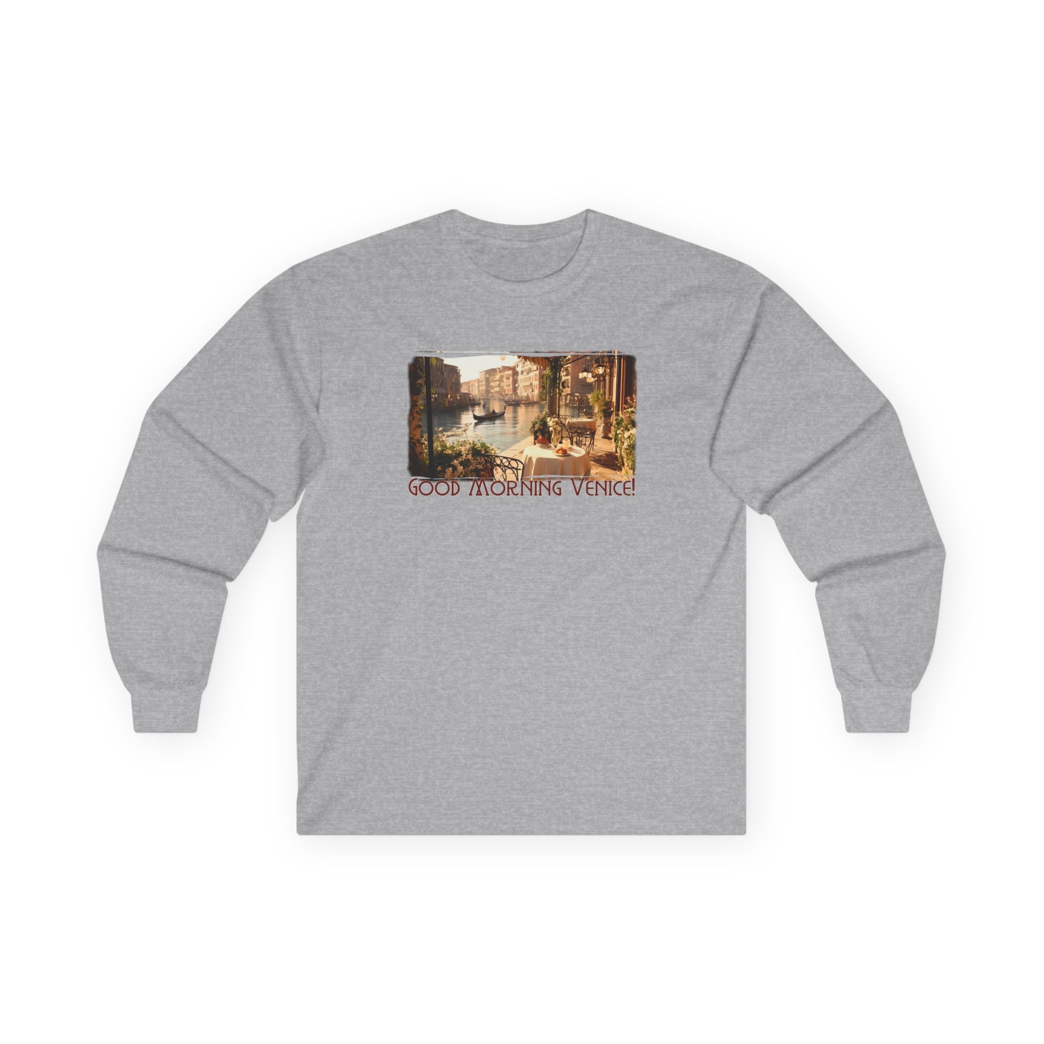 100% cotton Long Sleeve Tee — "Good Morning Venice" Vintage Art print