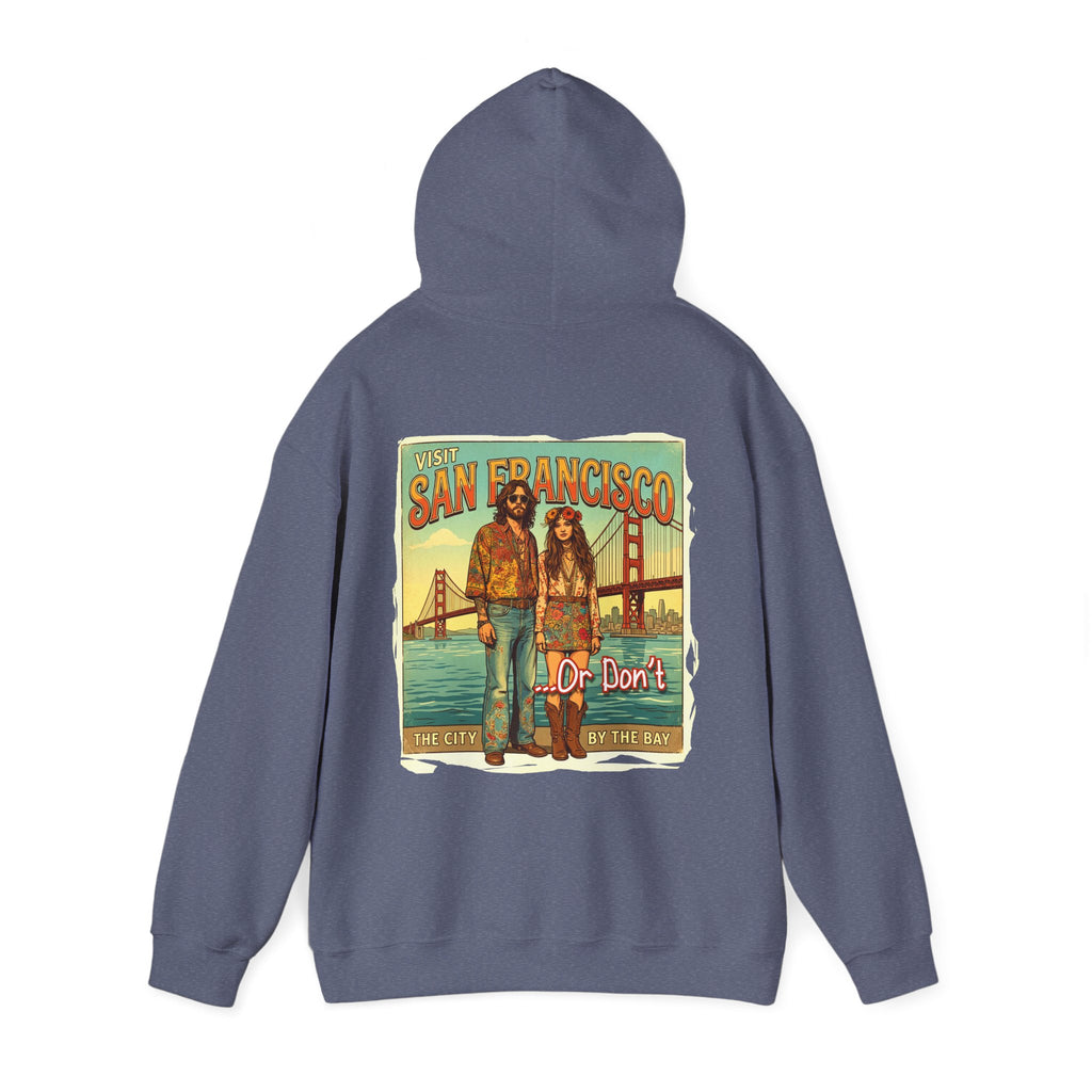 - 'Visit San Francisco' Retro Travel hoodie with Art print.