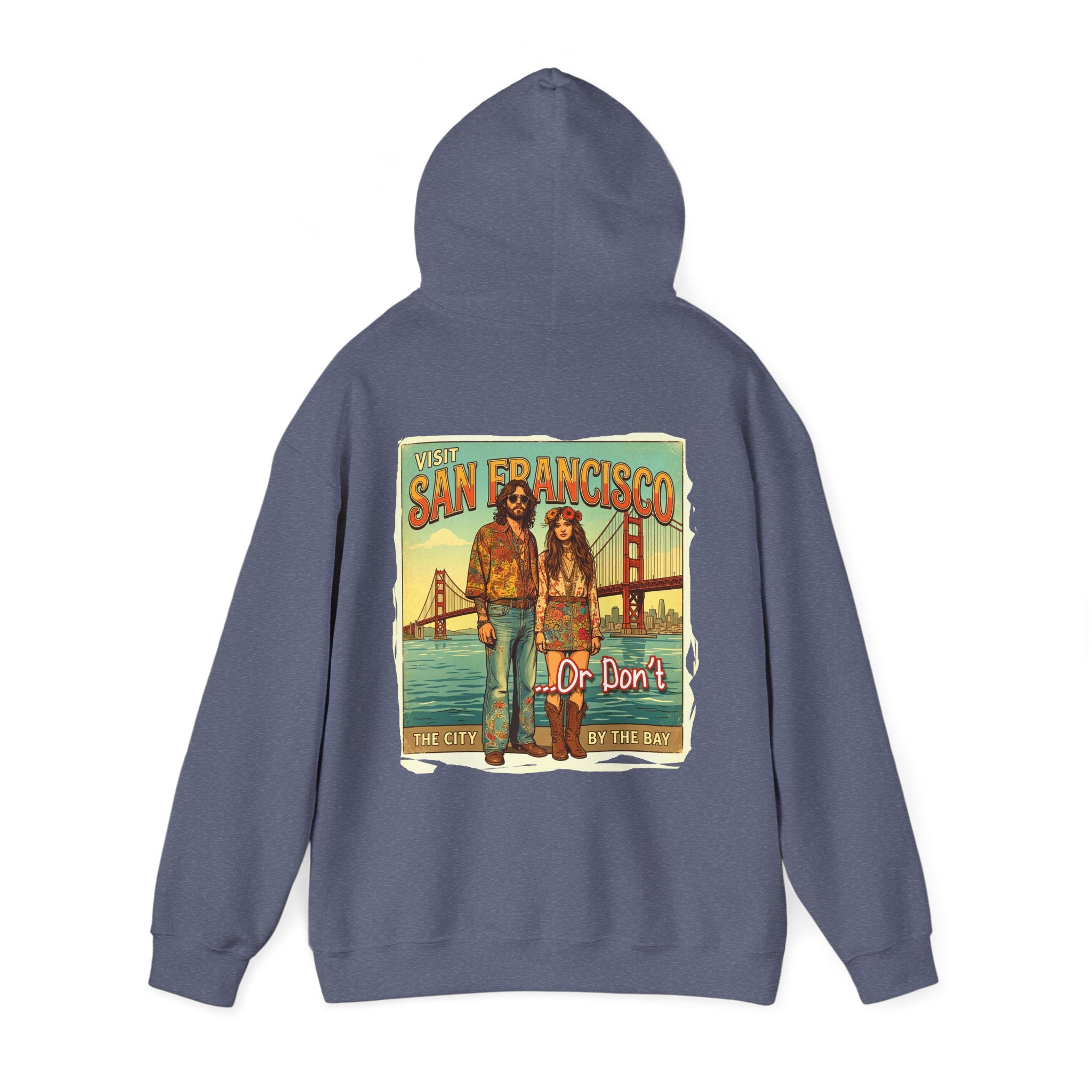 - 'Visit San Francisco' Retro Travel hoodie with Art print.