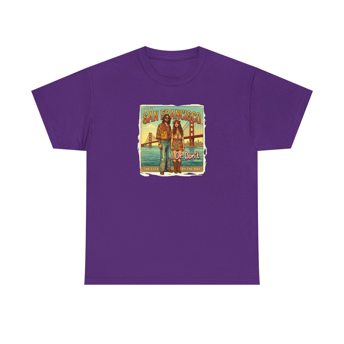 T-shirt 100 % coton de poids moyen, motif vintage « Visit San Francisco » « Ou pas ».