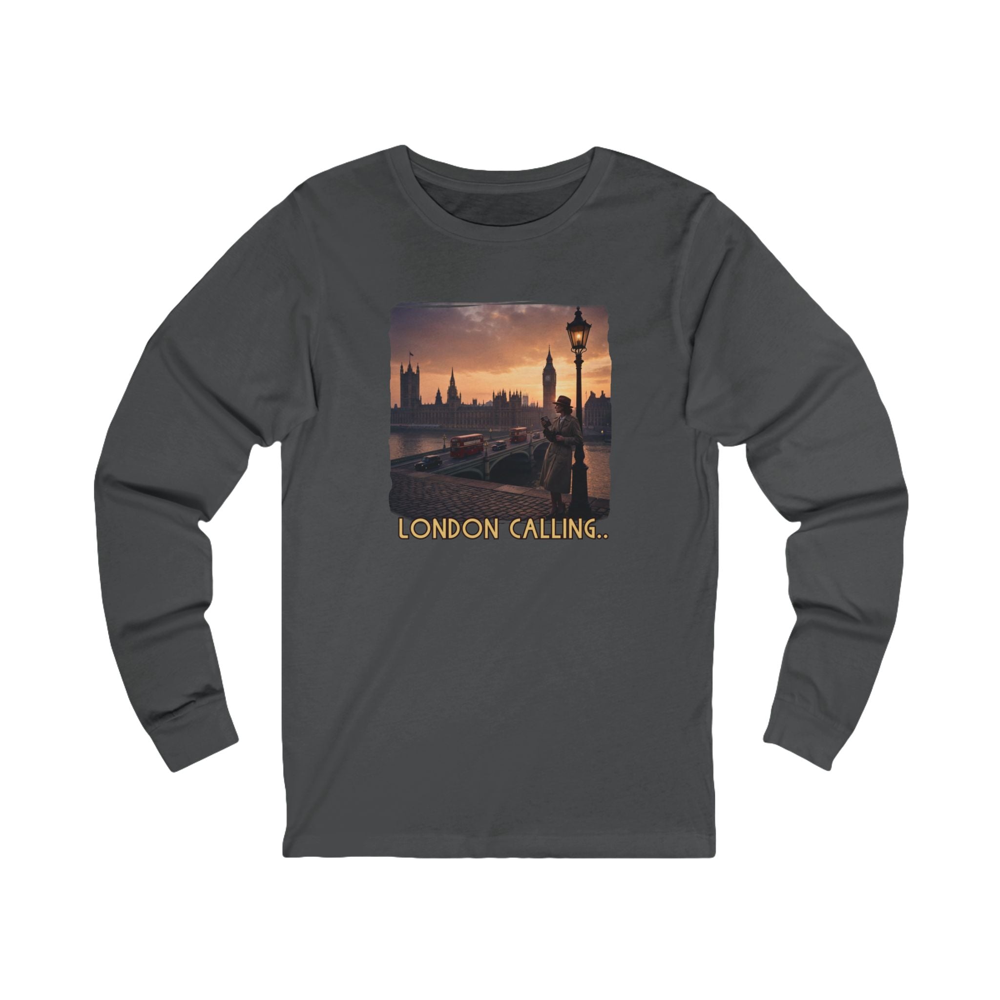 – 'London Calling' Art print on soft Spun Cotton Long Sleeve Tee.