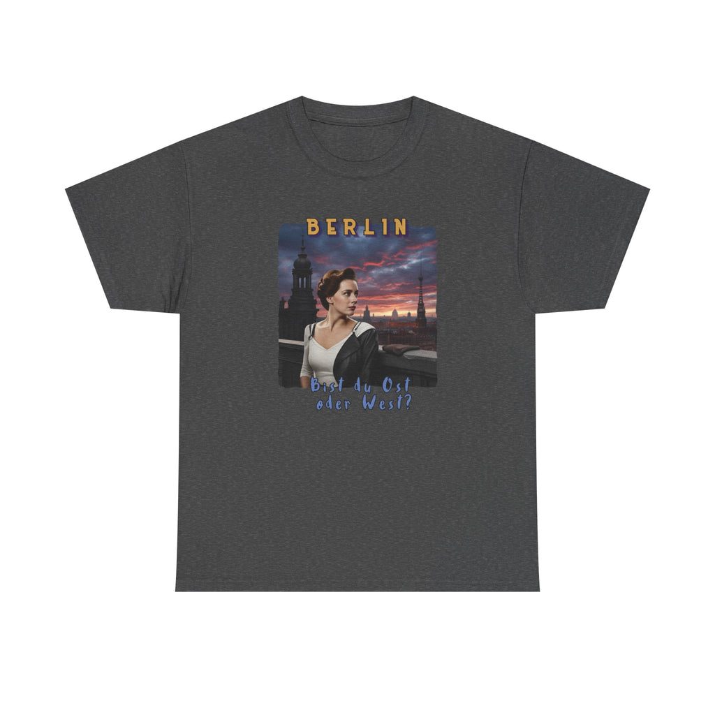 "BERLIN" Graphic Art print on Classic soft cotton tee. Remembering the Cold War and the fall of the Wall.
