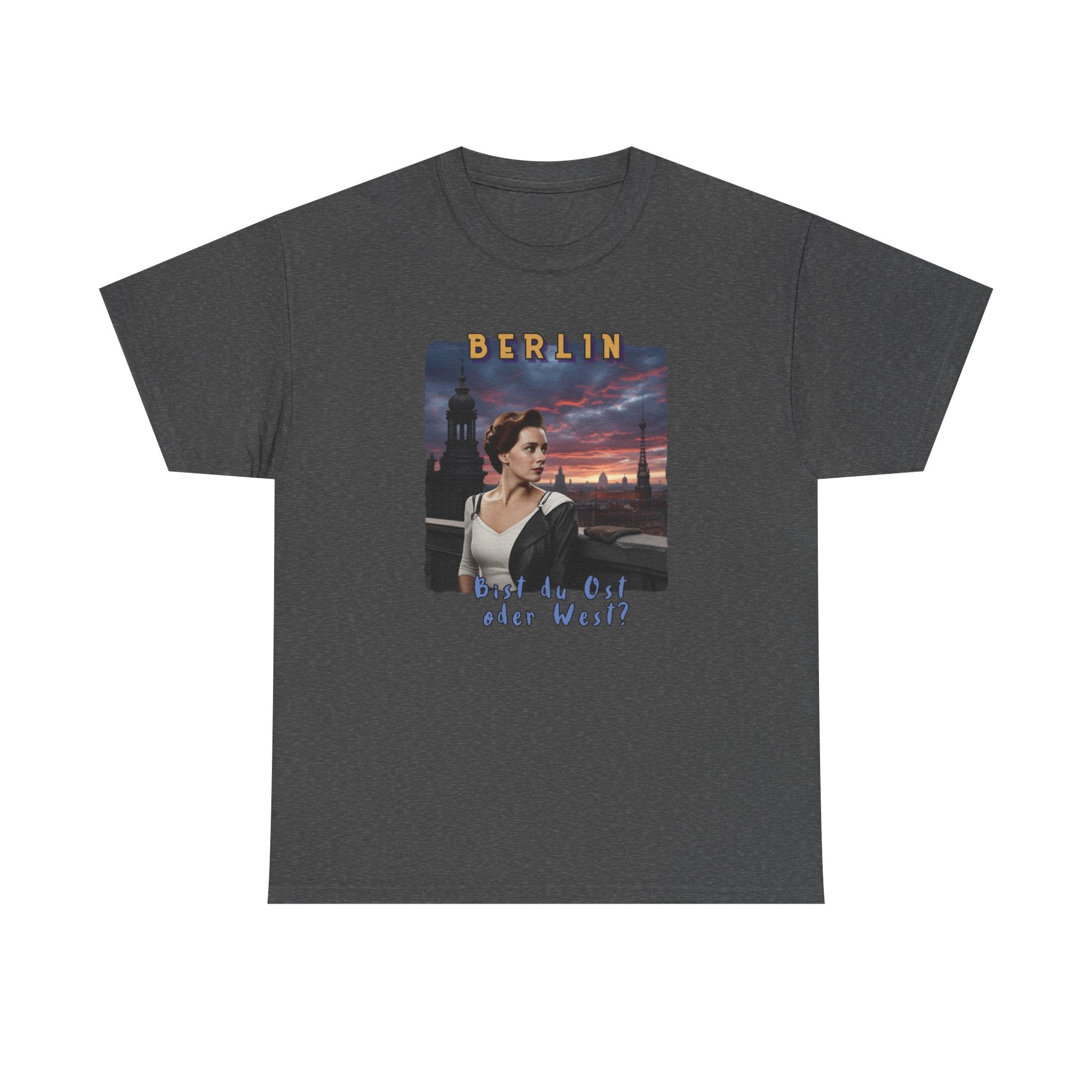 "BERLIN" Graphic Art print on Classic soft cotton tee. Remembering the Cold War and the fall of the Wall.