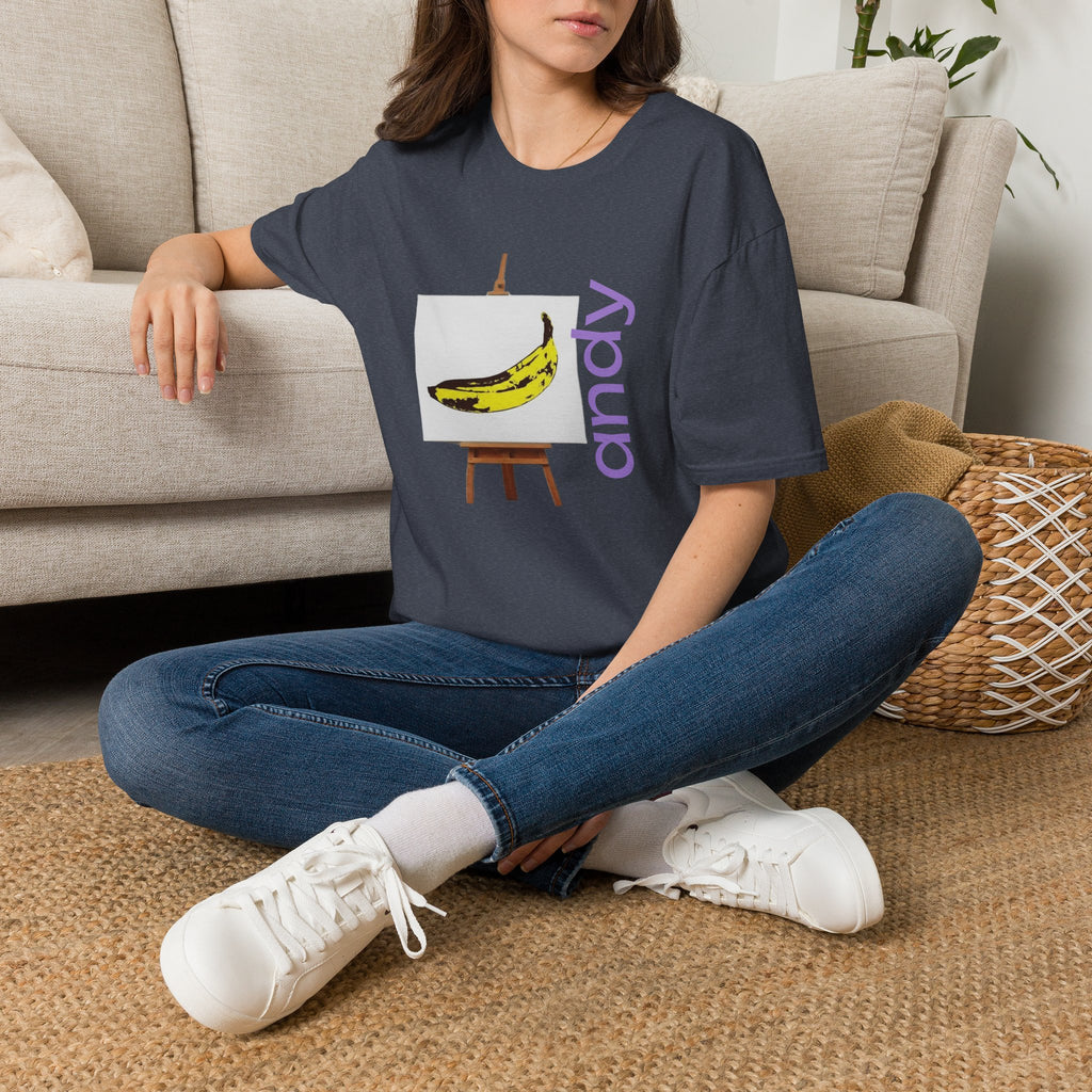 Warhol and the Velvet Underground Pop Art print on unisex Cotton T shirt with ribbed collar.