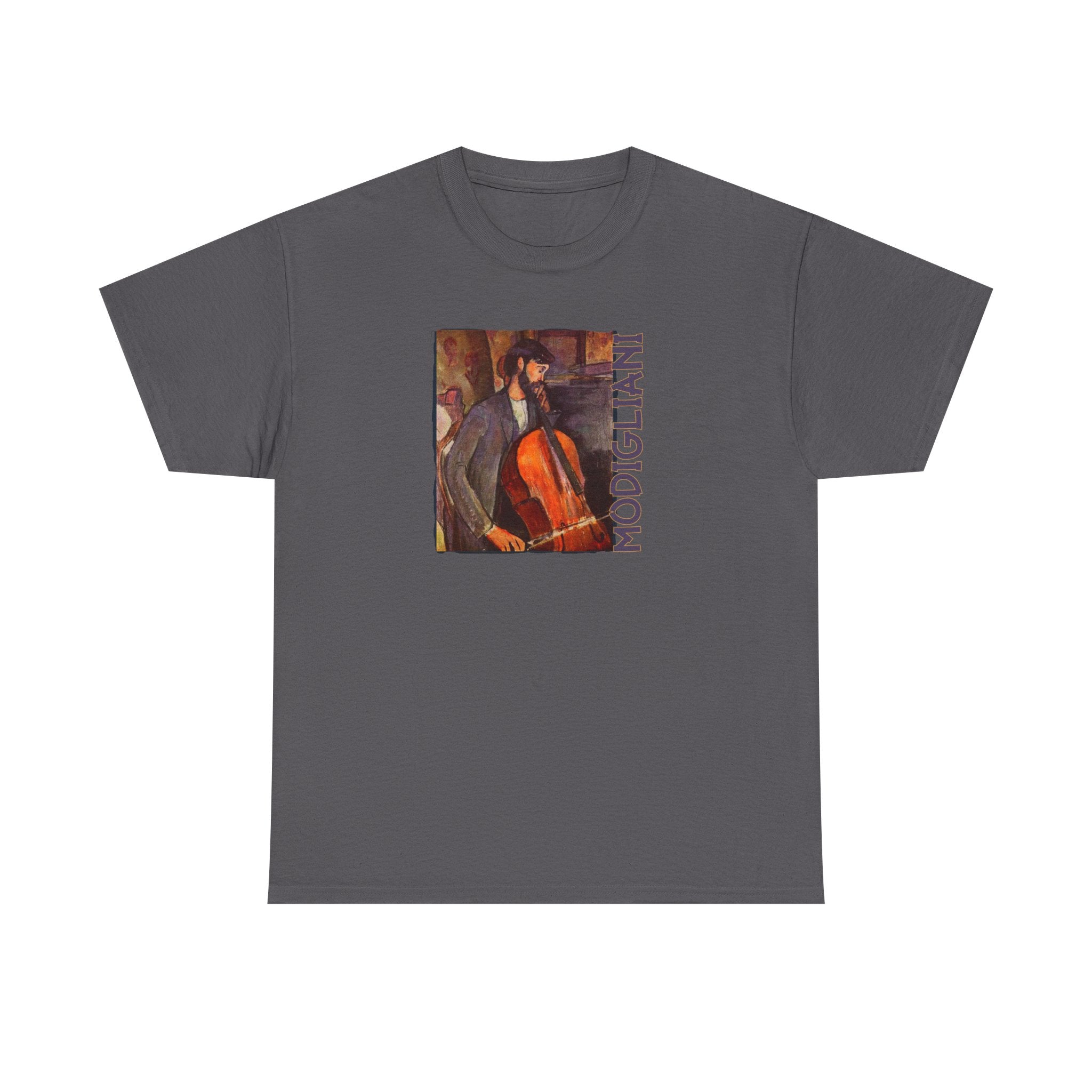 Cellist Art T-Shirt – 'Modigliani' on soft breathable 100% cotton