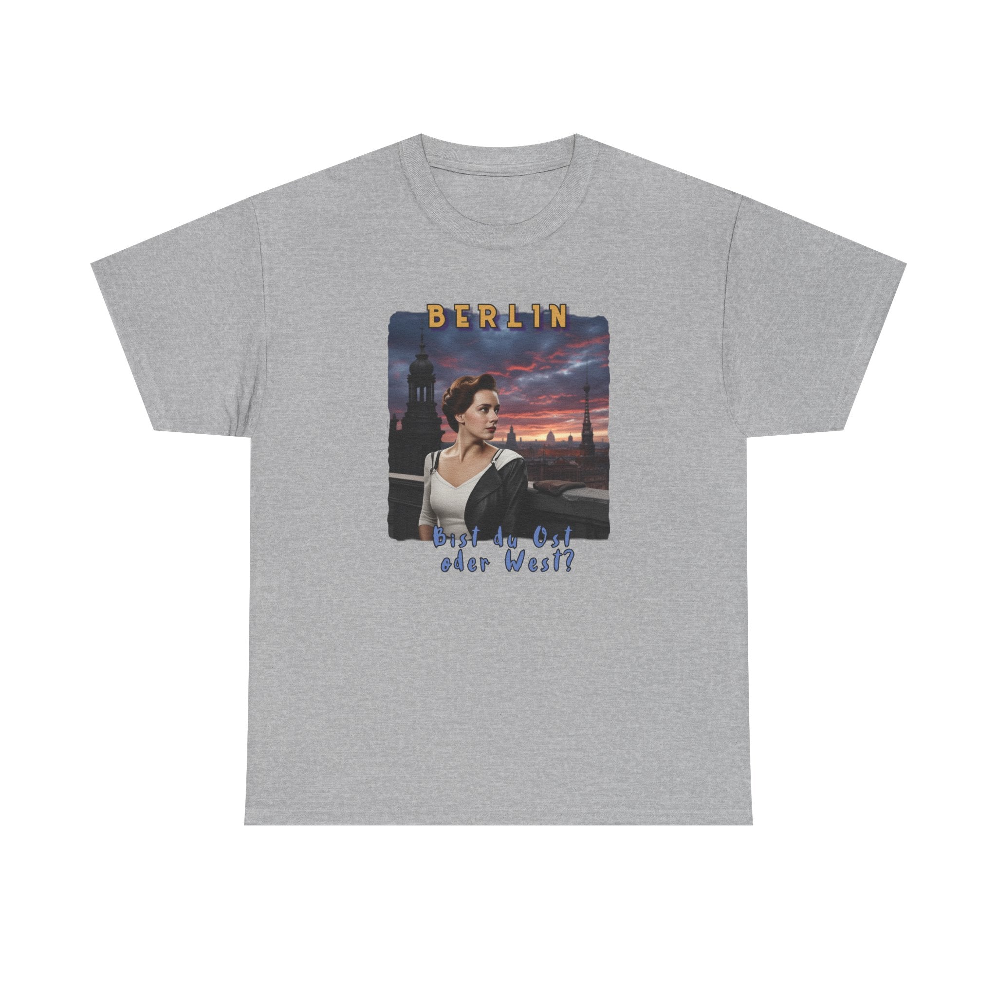 "BERLIN" Graphic Art print on Classic soft cotton tee. Remembering the Cold War and the fall of the Wall.