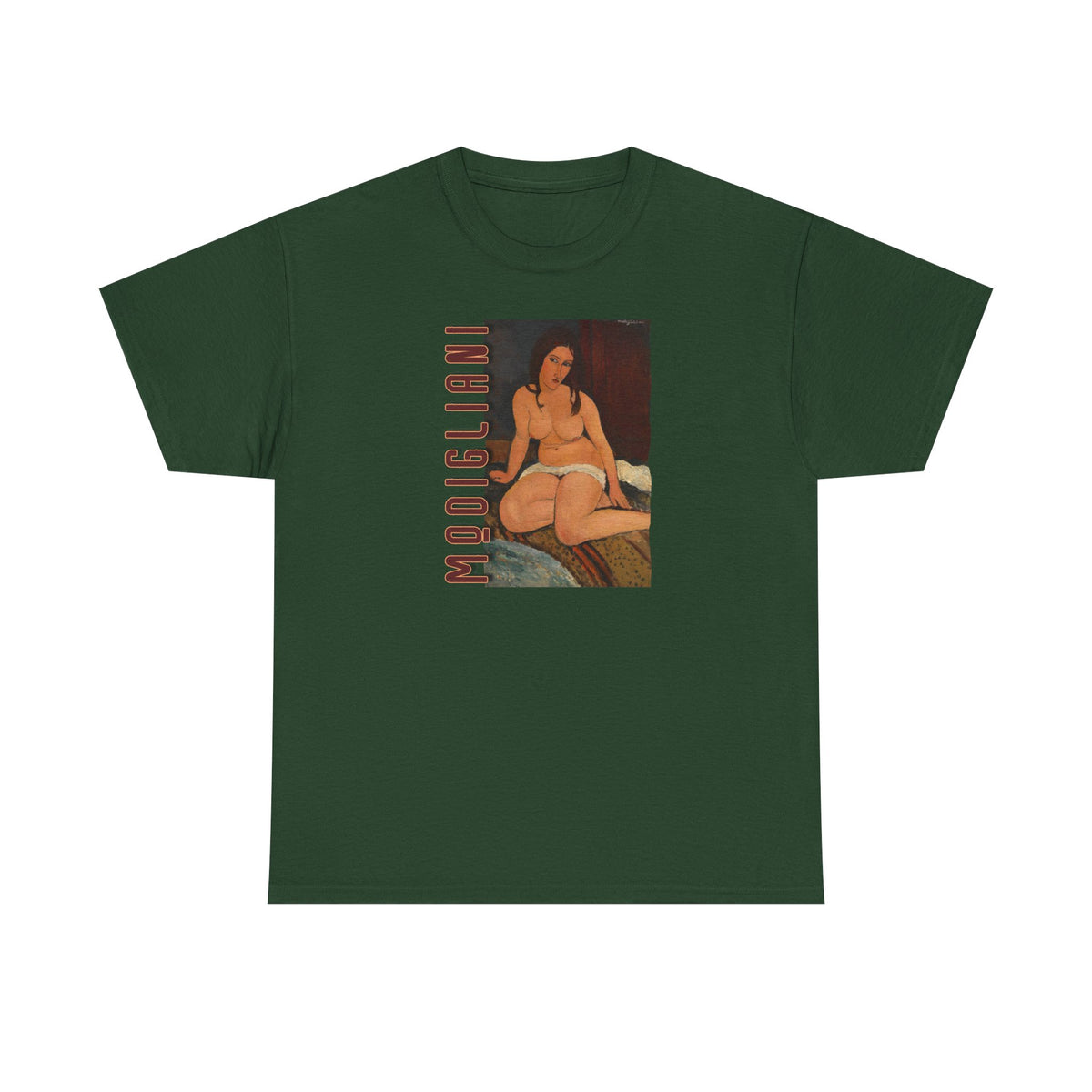 Modigliani nude on Unisex Heavy Cotton Tshirt which I'm sure he'd be pissed at!