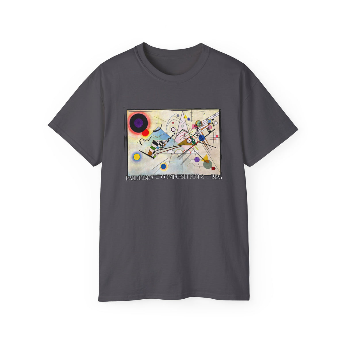 Kandinsky 'Composition8' abstract Art print on vintage feel cotton T shirt.