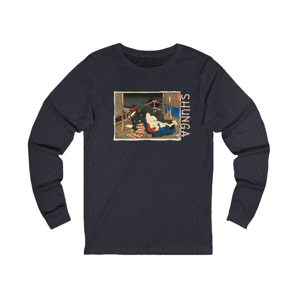 Japanese Shunga Art print on light weight long sleeve cotton T shirt.