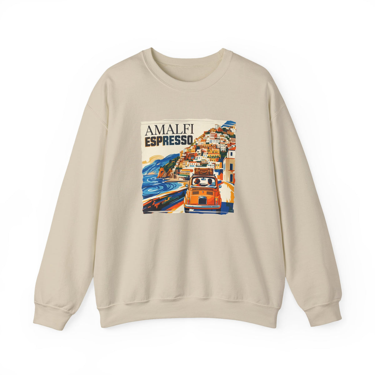 'Amalfi Espresso' Art print on midweight Medium heavy 50/50 blend Sweatshirt