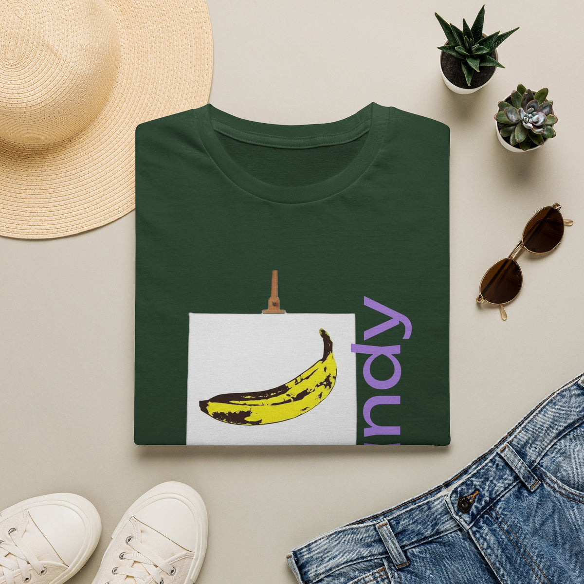 Warhol and the Velvet Underground Pop Art print on unisex Cotton T shirt with ribbed collar.
