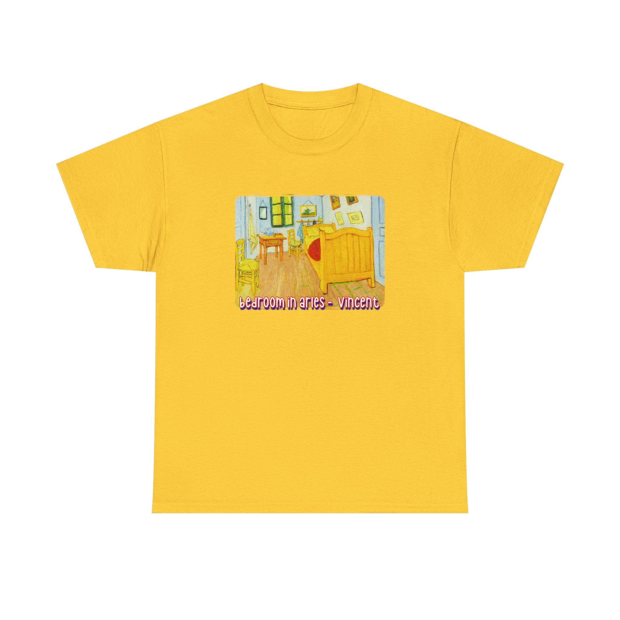 Van Gogh 'Bedroom in Arles' Art print on heavy cotton T shirt.