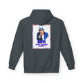 'Hey! Happy Birthday America!' Art print on unisex midweight soft style fleece hoodie.
