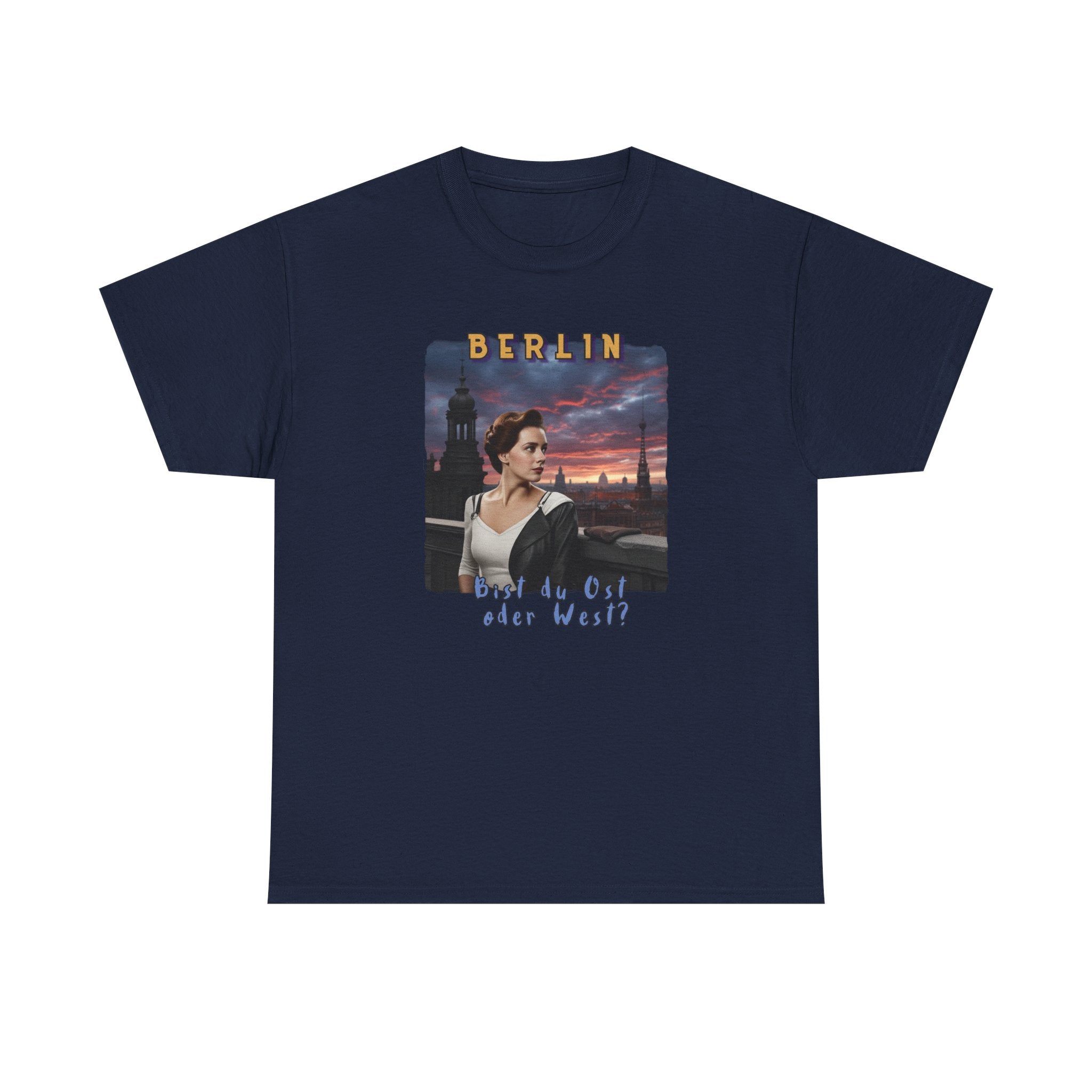 "BERLIN" Graphic Art print on Classic soft cotton tee. Remembering the Cold War and the fall of the Wall.