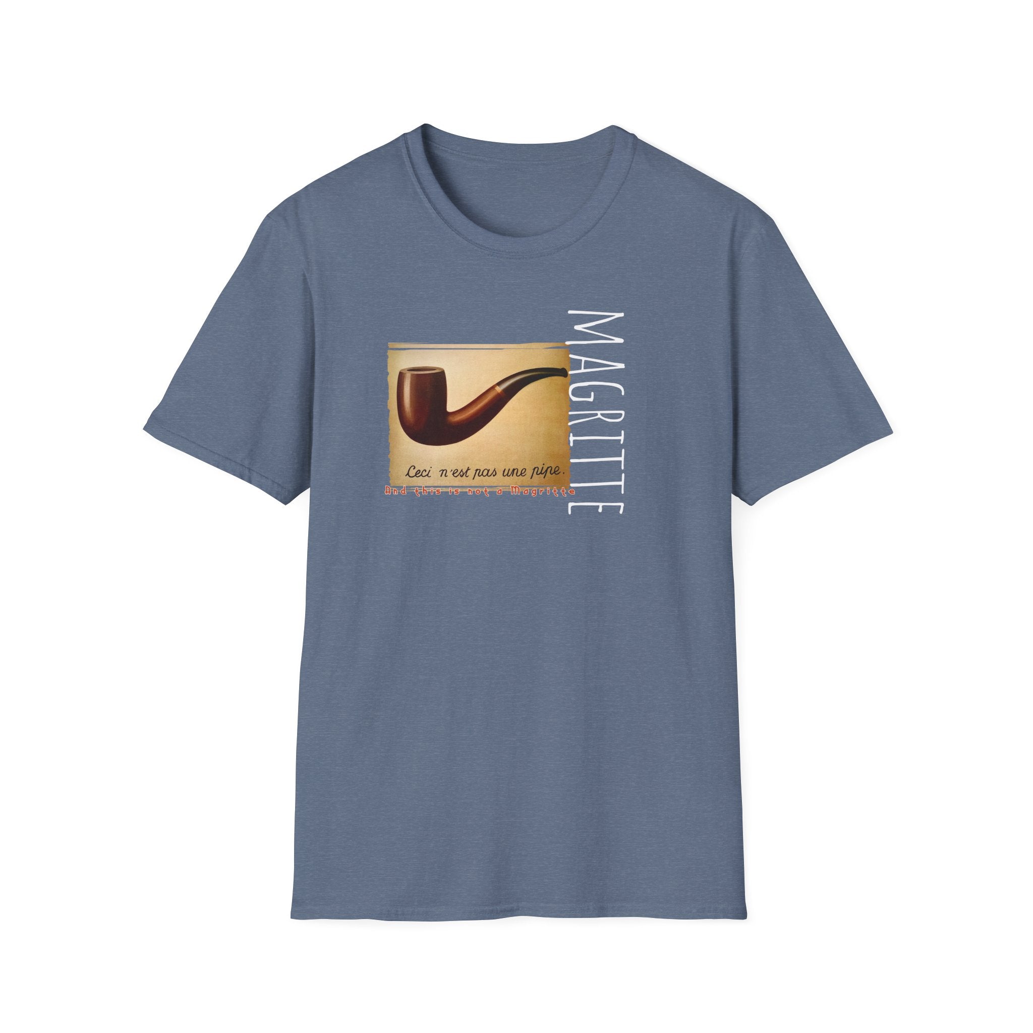 “This is not a Pipe” Surrealist style Art print by Rene Magritte on light weight cotton crew neck T shirt