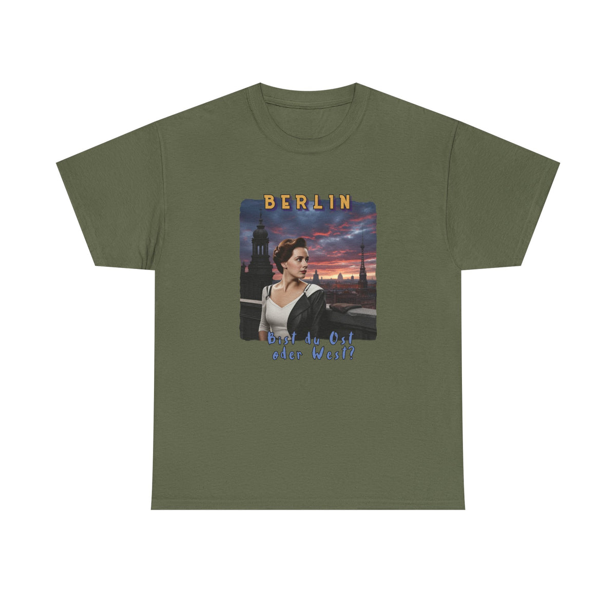 "BERLIN" Graphic Art print on Classic soft cotton tee. Remembering the Cold War and the fall of the Wall.