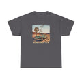 Highway 66 with old car Art print on Unisex Heavy Cotton Tshirt.
