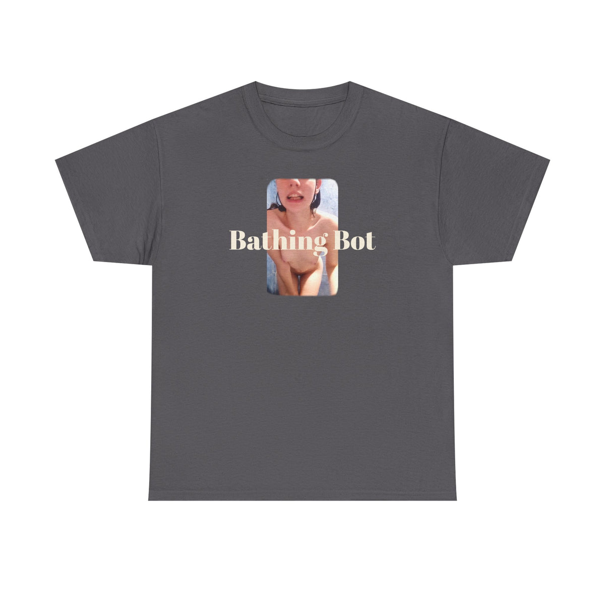 Bathing Bot T‑Shirt — Retro Photo Graphic nude on a heavy cotton T shirt