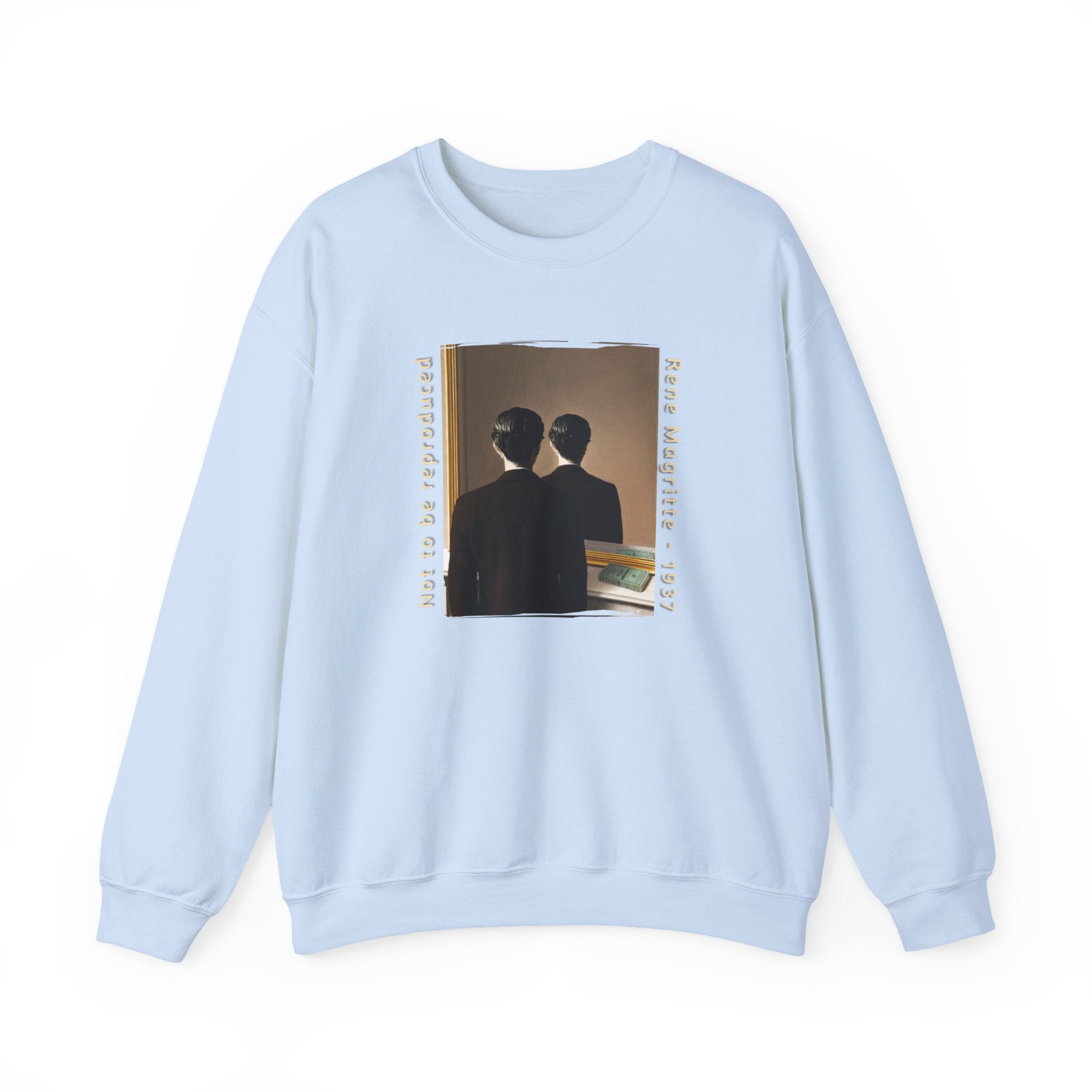 Magritte Art print 'Not to be Reproduced'. Medium heavy blend durable Crewneck Sweatshirt