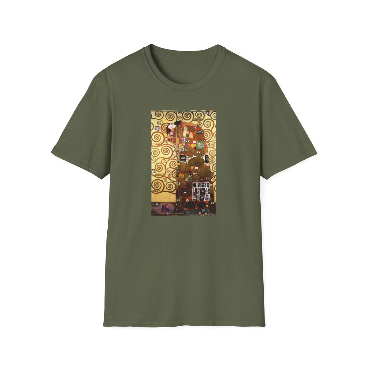 Klimt-Inspired 'The Kiss' Art Print on 100% lightweight cotton T-Shirt