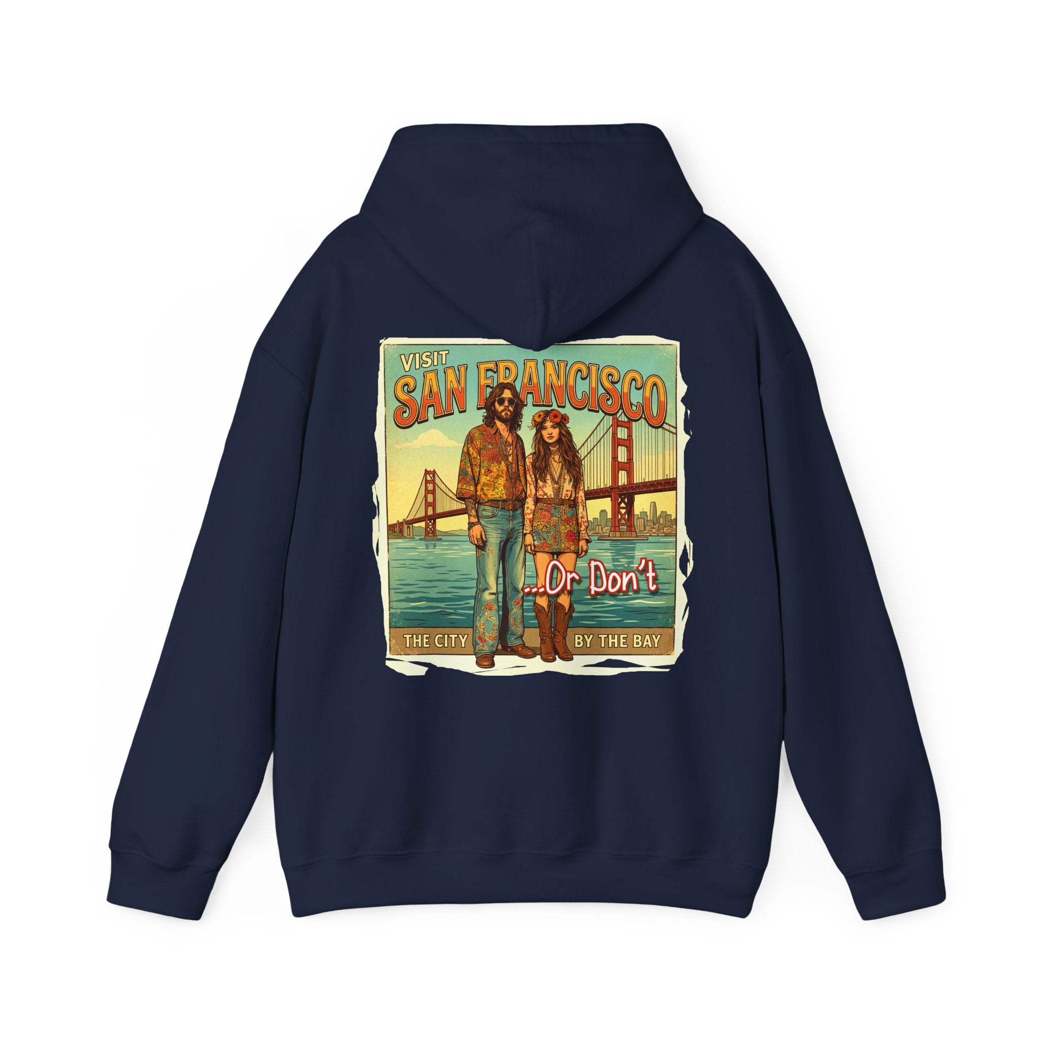 - 'Visit San Francisco' Retro Travel hoodie with Art print.