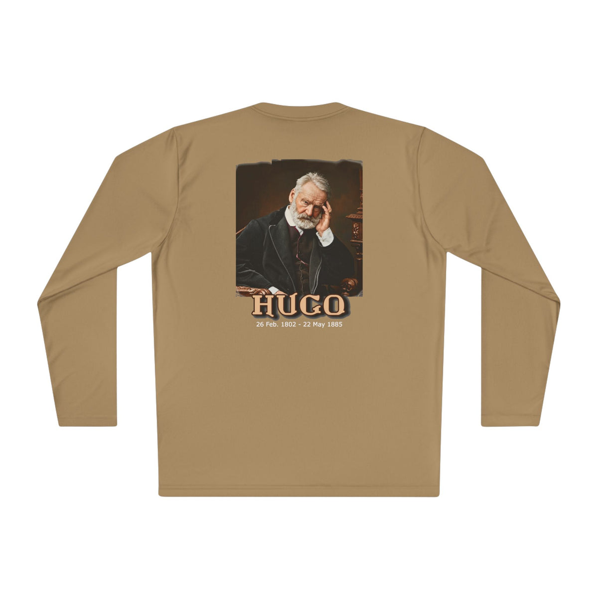 Victor Hugo Art print on the back of a Long Sleeve Lightweight Tee