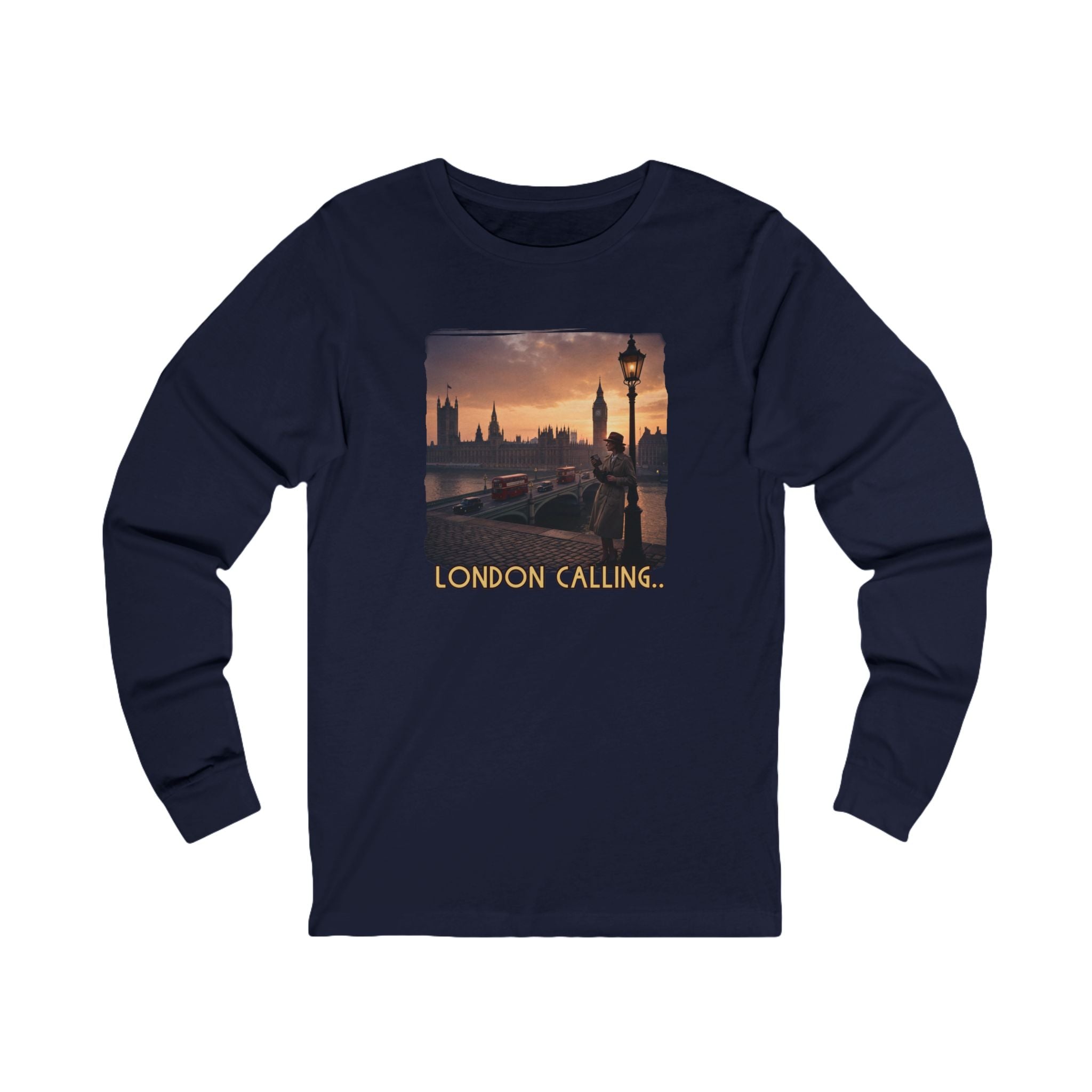 – 'London Calling' Art print on soft Spun Cotton Long Sleeve Tee.