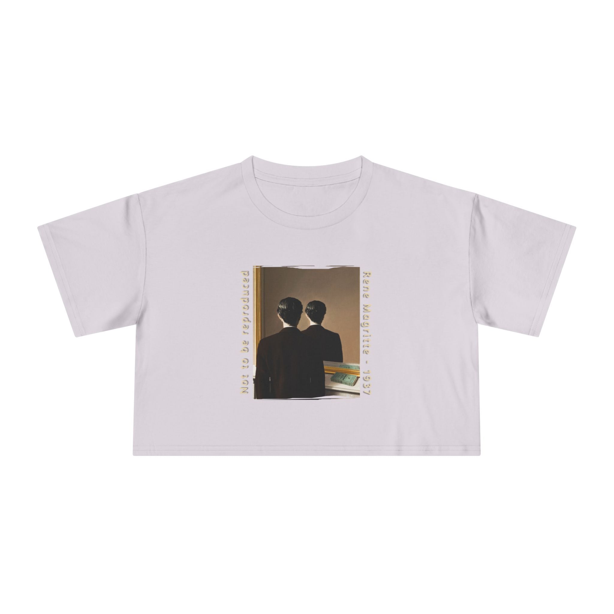 Women's Crop Tee  with Rene Magritte Art print