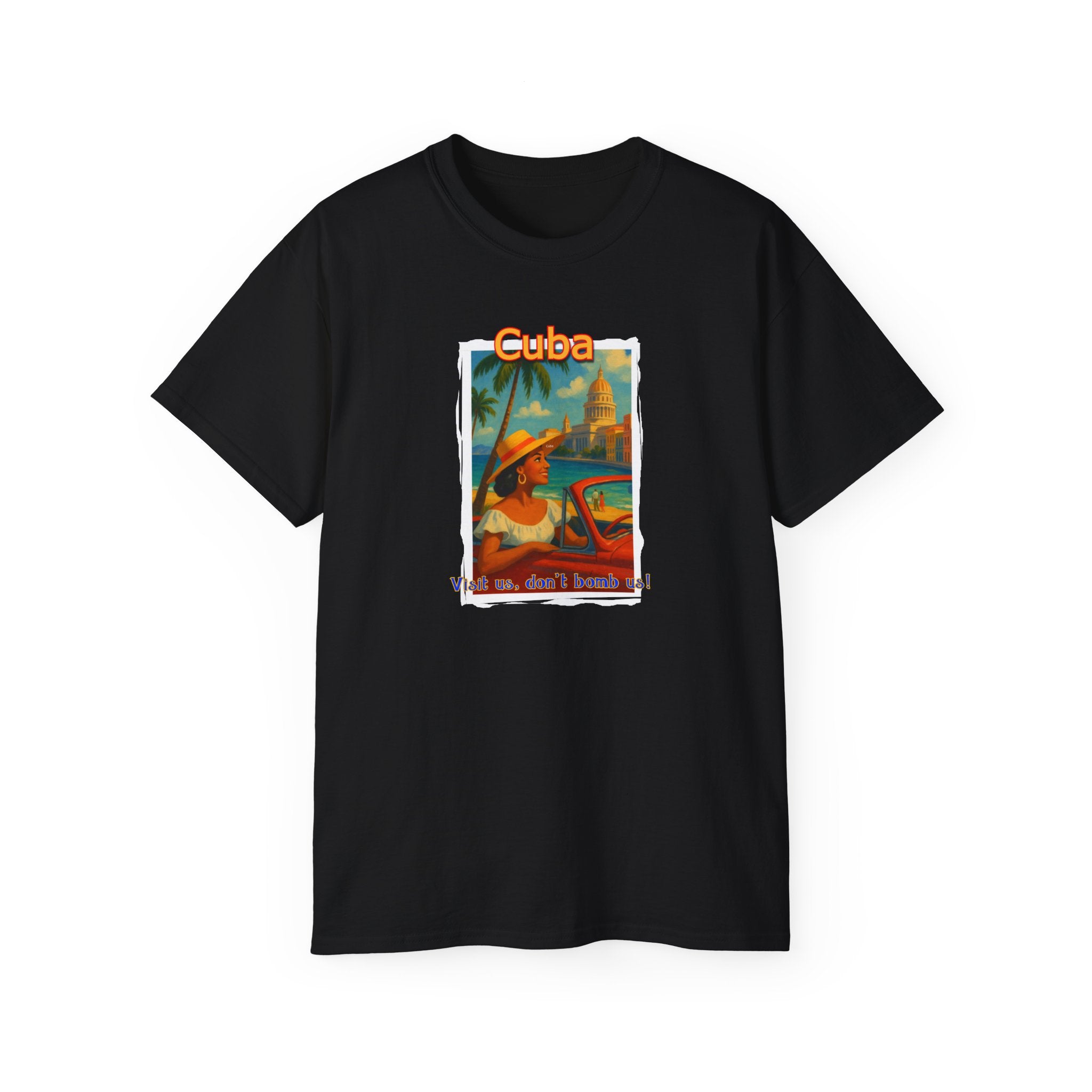 Mid weight cotton T shirt - "Cuba" Vintage Travel Poster Art print