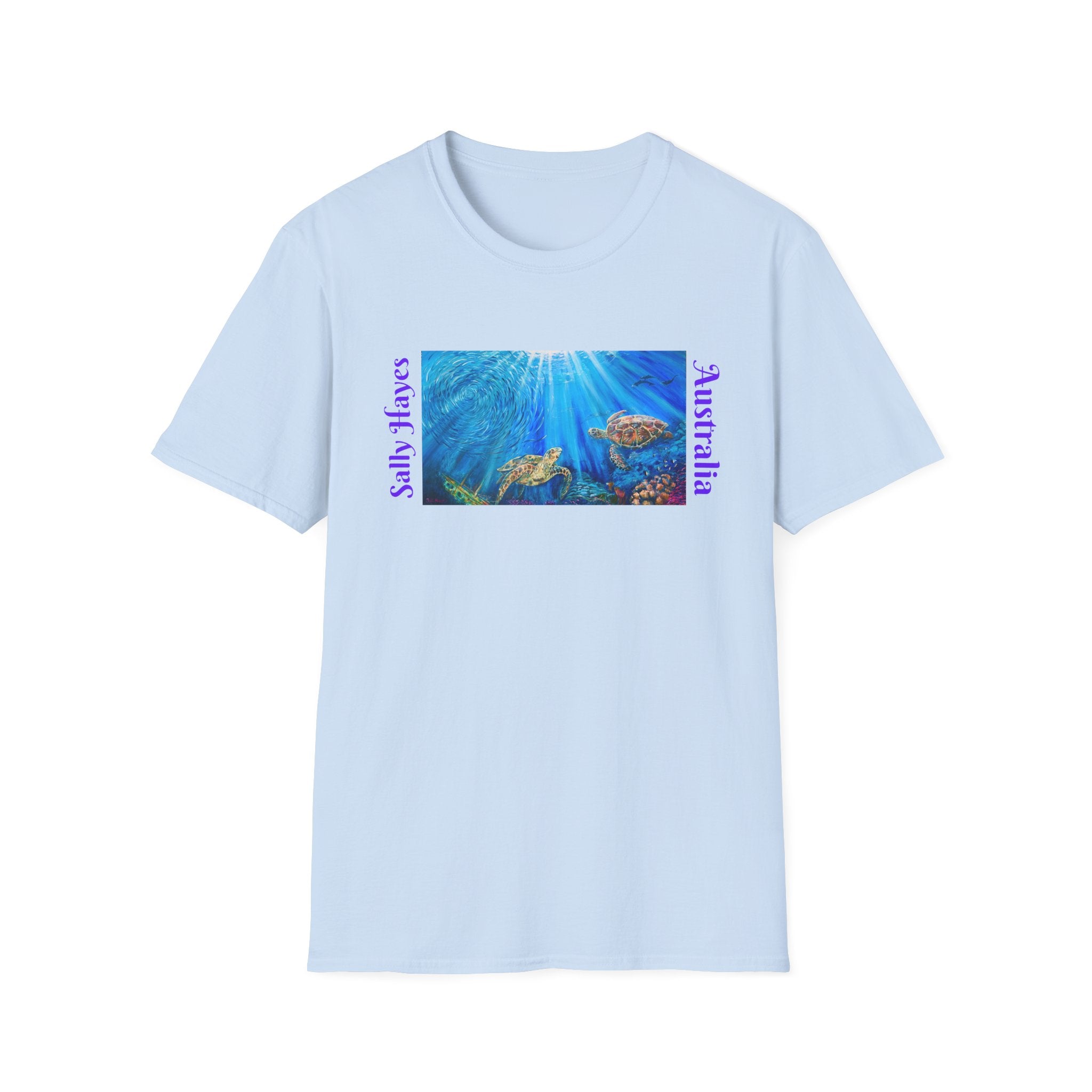 Unisex Softstyle T-Shirt with Sally Hayes Great Barrie Reef Art print