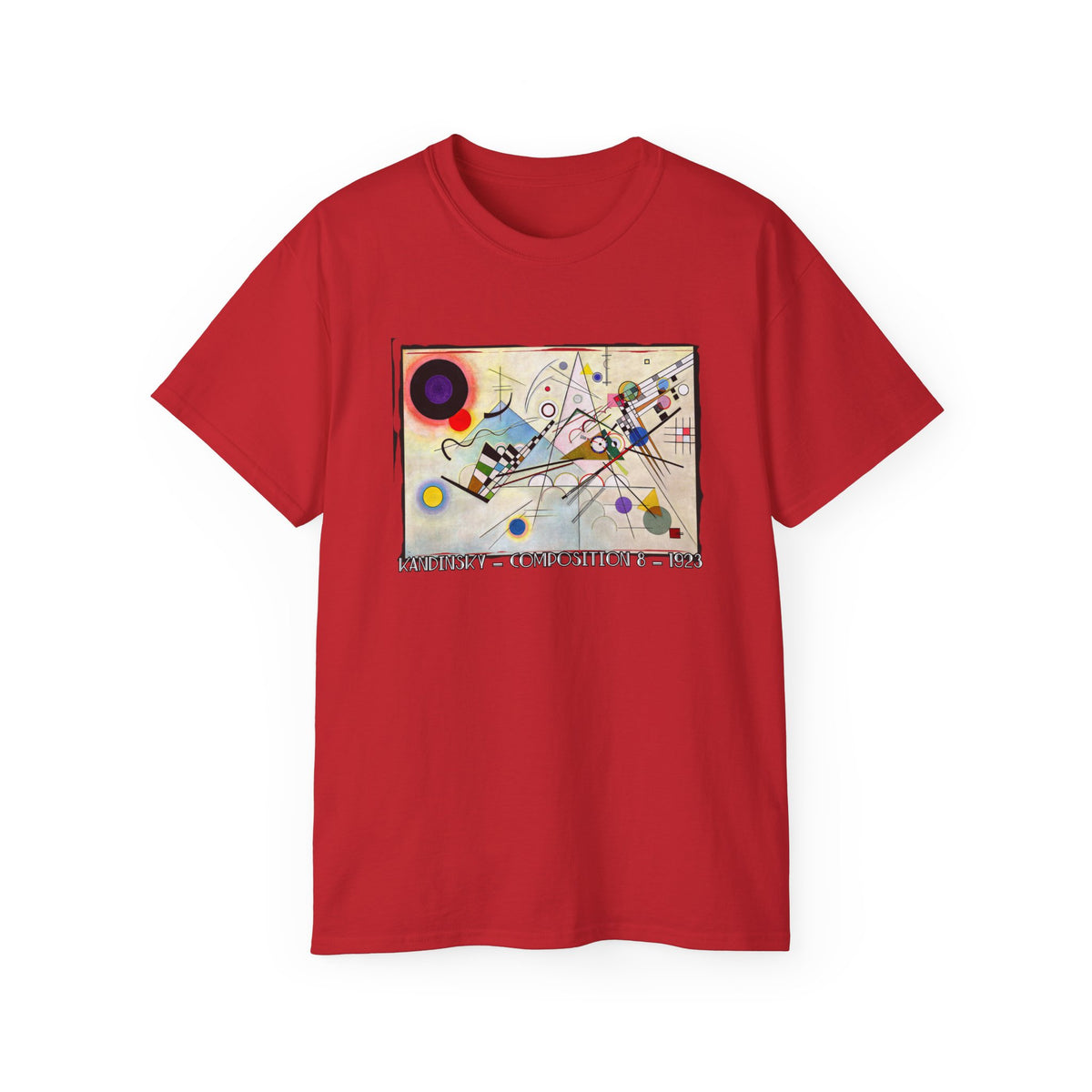 Kandinsky 'Composition8' abstract Art print on vintage feel cotton T shirt.
