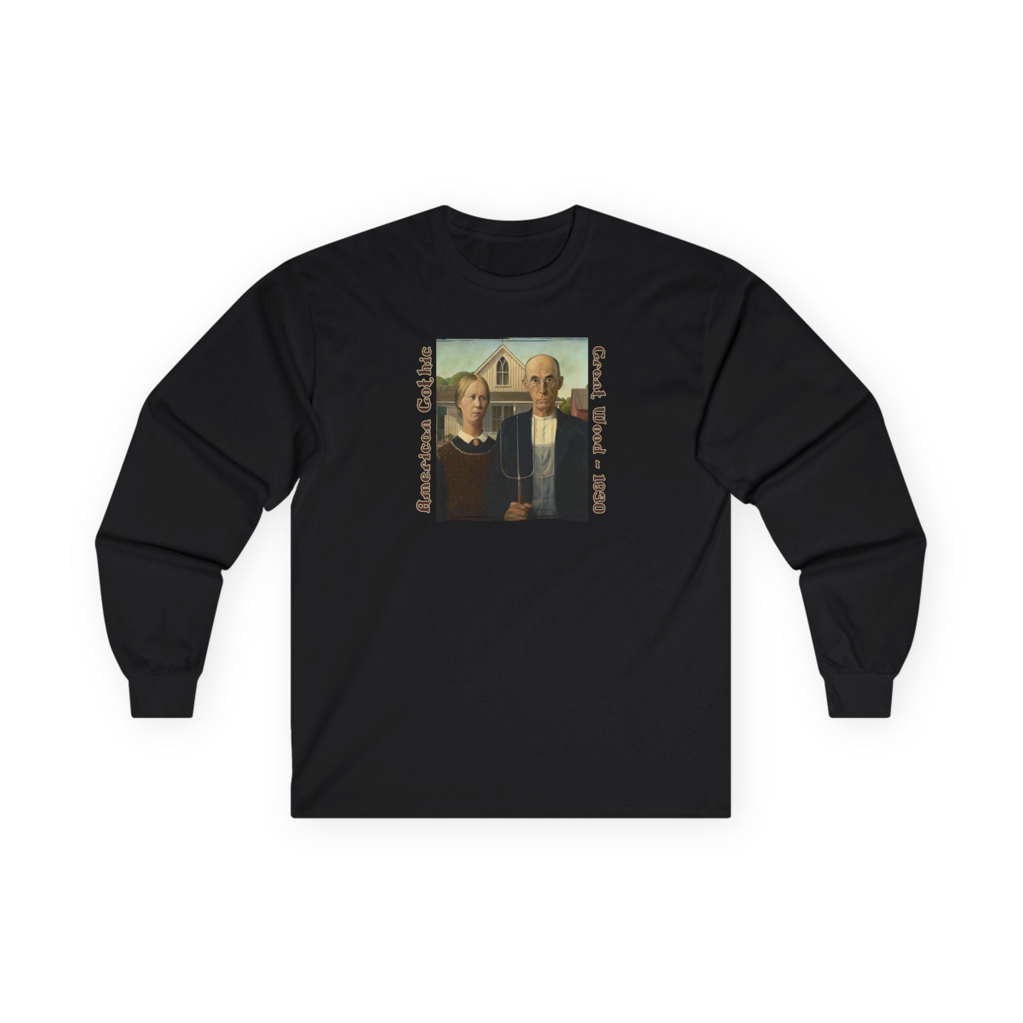 Long Sleeve Tee — 'American Gothic' Vintage Art Shirt