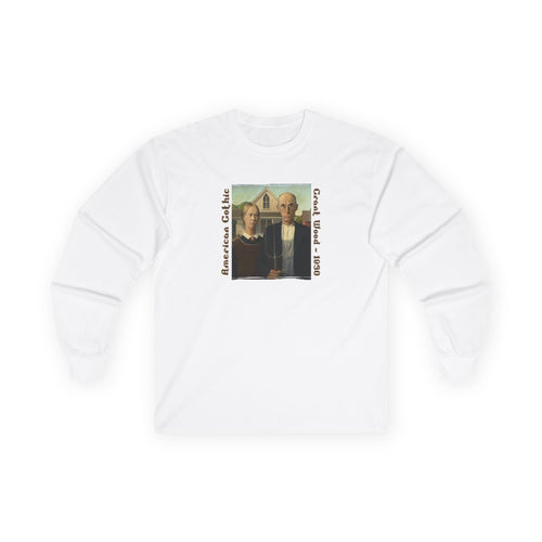 'American Gothic' midweight cotton Long Sleeve Tee — Vintage Art print