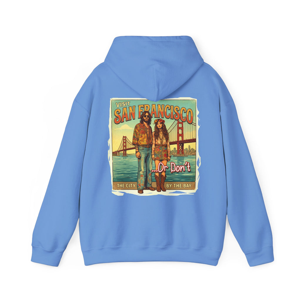 - 'Visit San Francisco' Retro Travel hoodie with Art print.