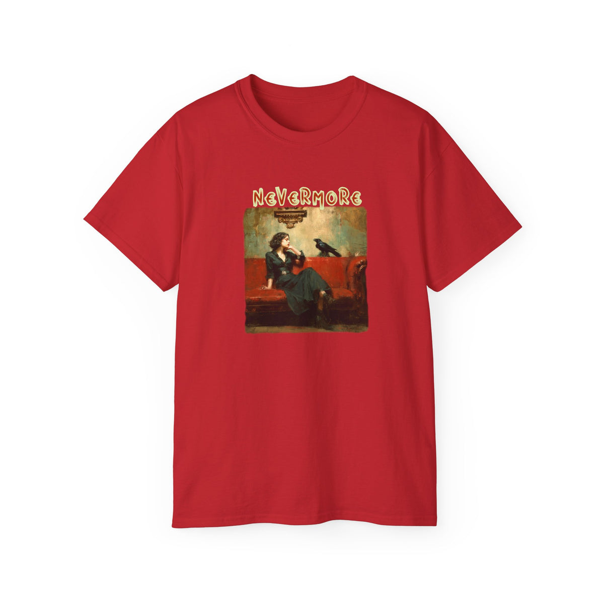 'Nevermore' Raven T-shirt — Edgar Allan Poe. Soft thick cotton Art print T-Shirt